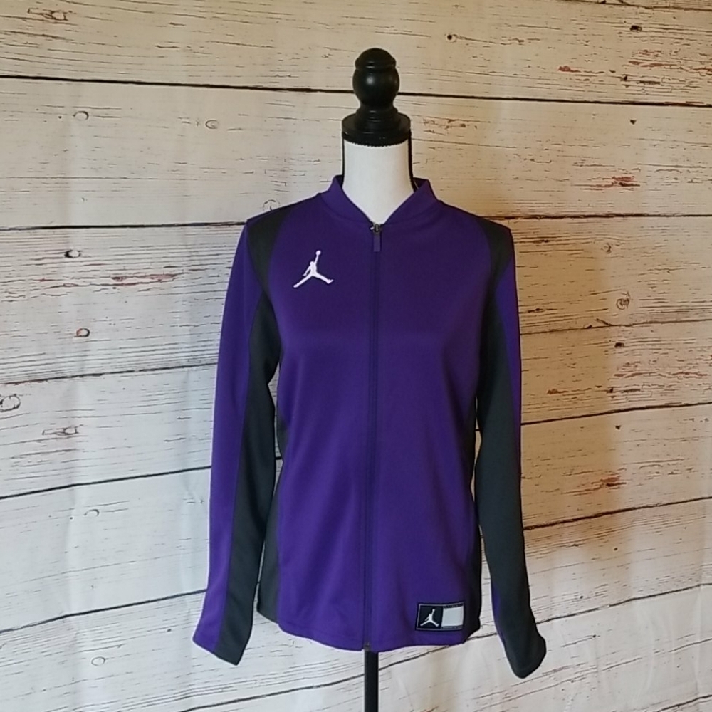 NIKE // air jordan flight knit jacket full zip long sleeve purple & black